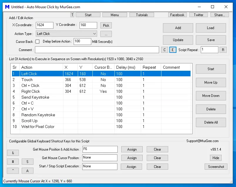 Screenshot of Auto Mouse Click Software