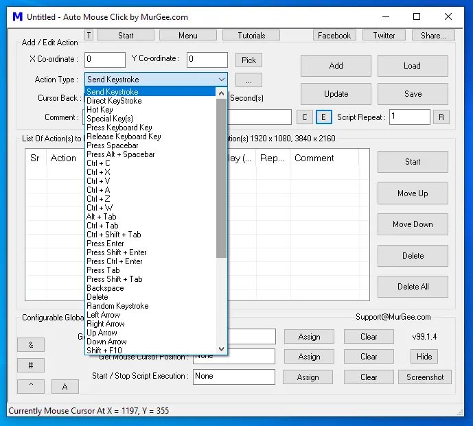 MurGee Auto Mouse Click Sample Scripts