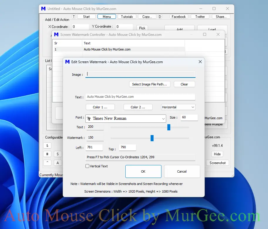 Screen Watermark Software to Display Text or Image Watermark on Screen